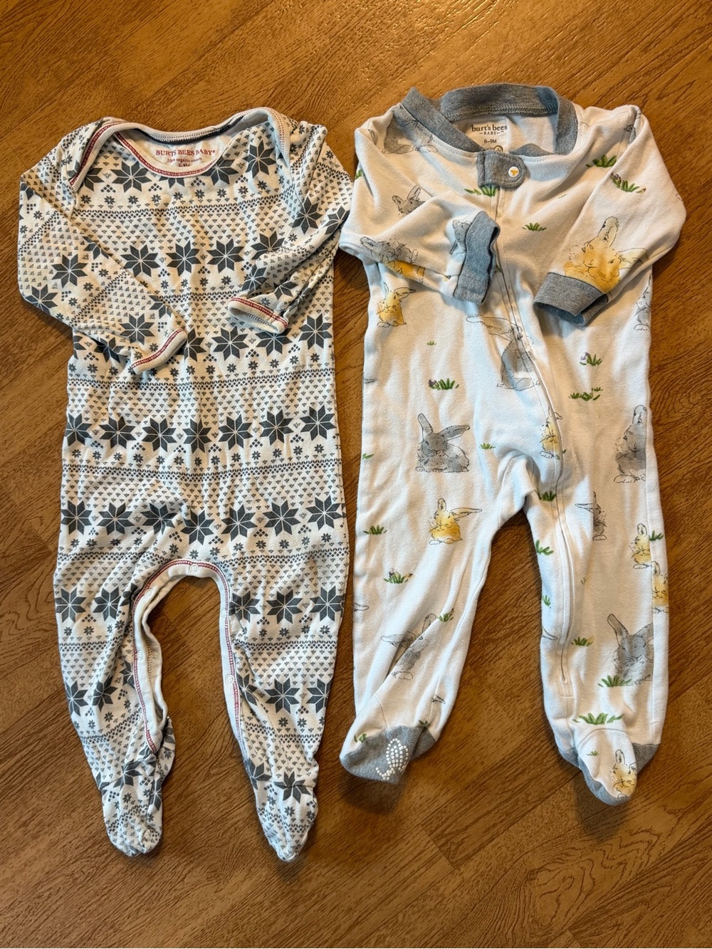 Burt’s Bees Baby Footed One-Piece Sleepers, set of 2, 6-9months